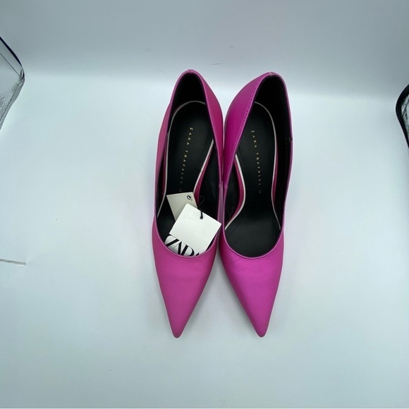 NWT. Zara Sparkly Pink Heeled Pumps. Size 6,5. - Picture 7 of 10